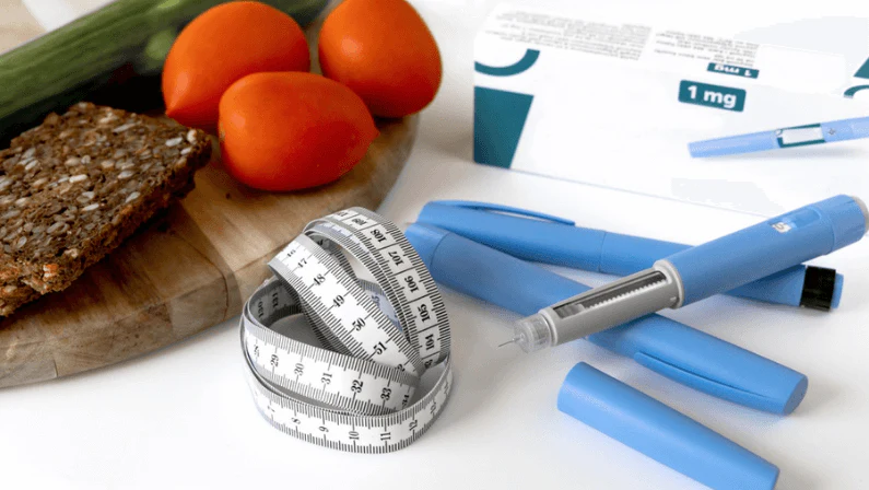 Ozempic Insulin injection pen or insulin cartridge pen for diabetics. Medical equipment for diabetes parients.